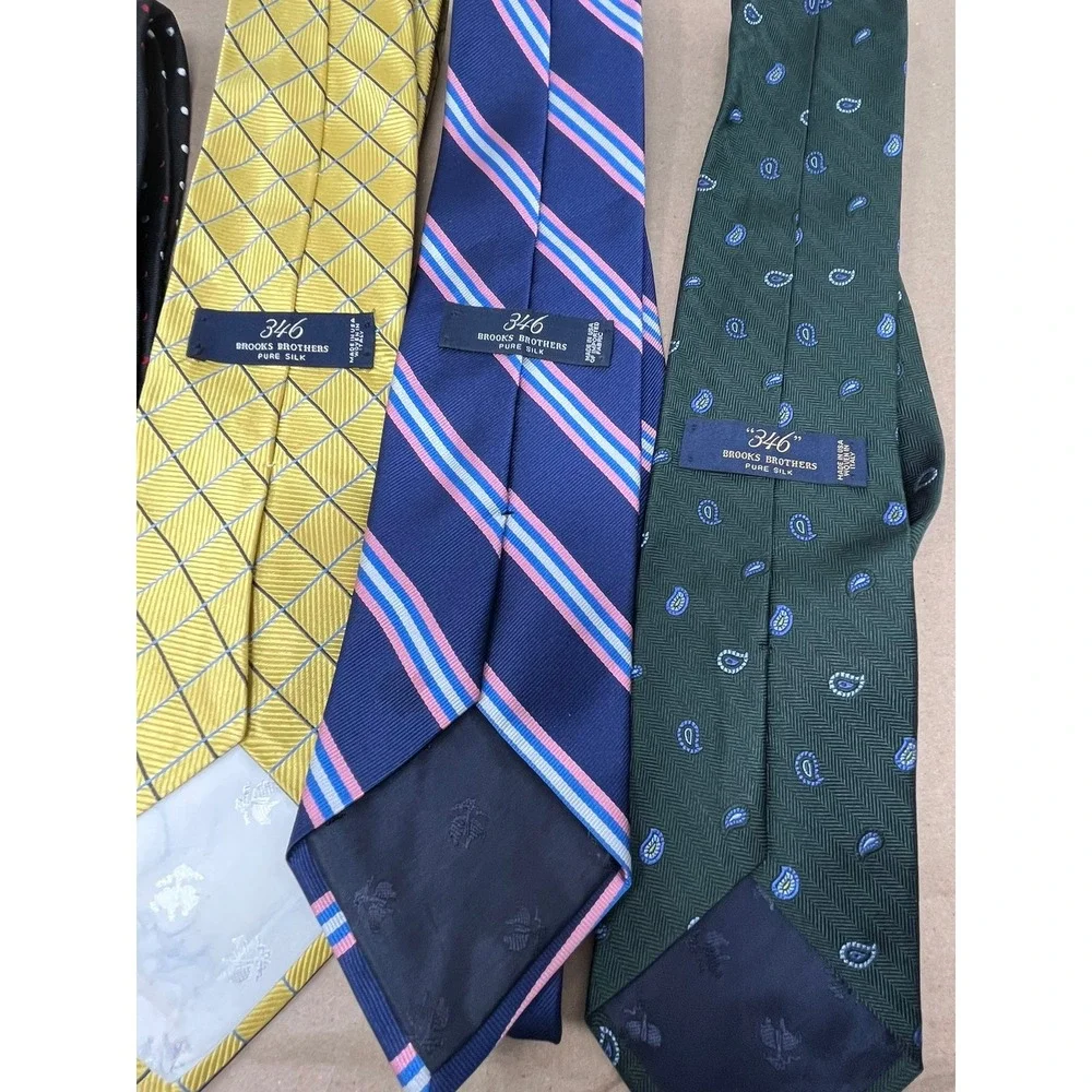 Brooks Brothers Silk Tie Lot of 6 Mens Striped Polka Dot Paisley Windowpane 346